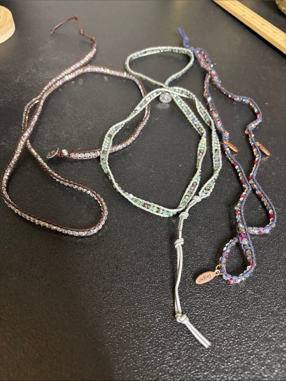 Bundle Victoria Emerson Glass Multicolor & Mint Beaded Wrap Leather Bracelet Set
